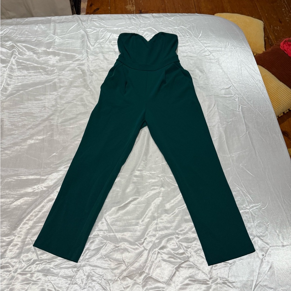 Express Dark Green Strapless Jumpsuit - Women’s Size 2